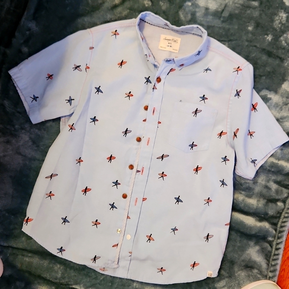 Nwot Sovereign Code Los Angeles brand button down shirt boys size 14/16